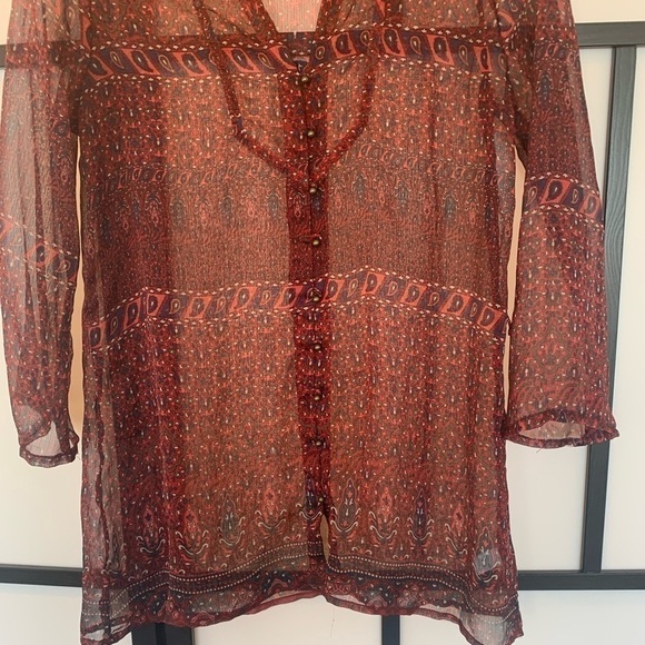 Converse All Star sheer button down shirt. Medium - Picture 7 of 15